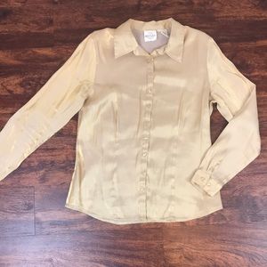 Metallic gold button down